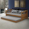 Sofa Cama Solteiro Com Cama Auxiliar Madeira Imbuia AT Moveis - 4