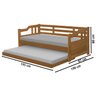Sofa Cama Solteiro Com Cama Auxiliar Madeira Imbuia AT Moveis - 3