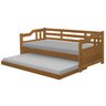 Sofa Cama Solteiro Com Cama Auxiliar Madeira Imbuia AT Moveis - 2