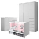 Ver imagem 1 de Quarto de Bebê Eloá com Berço Americano Tico Branco Acetinado – Phoenix Baby
