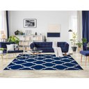 Ver imagem 2 de Tapete Sala Geométrico Arabesco 200x250 Cm Azul 20 Lavável