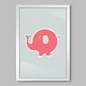 Quadro Infantil Elefante - 60x40cm - Moldura Caixa Branco - 1
