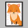 Quadro Infantil Beautiful Fox - 20x30cm - Moldura Padrão Preto - 1