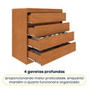 Ver imagem 7 de Cômoda Espanha 4 Gavetas sem Pés Tcil:Cinamomo