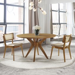 Mesa de Jantar Redonda 150cm Madeira 8 Lugares Orion - Imbuia - 2
