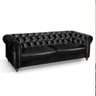 Sofá Para Barbearia 2,60M Chesterfield Living Corino Preto Shop JM - 2