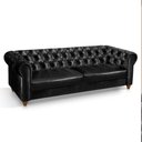Ver imagem 2 de Sofá Para Barbearia 2,60M Chesterfield Living Corino Preto Shop JM