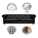 Ver imagem 3 de Sofá Para Barbearia 2,60M Chesterfield Living Corino Preto Shop JM