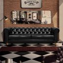 Ver imagem 1 de Sofá Para Barbearia 2,60M Chesterfield Living Corino Preto Shop JM