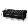 Sofá Para Barbearia 2,60M Chesterfield Living Corino Preto Shop JM - 4