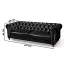 Ver imagem 4 de Sofá Para Barbearia 2,60M Chesterfield Living Corino Preto Shop JM