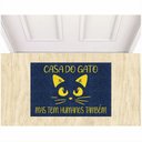 Ver imagem 1 de Tapete Casa do Gato Mas Tem Humanos Aqui Também 60x40 Cm.:azul Marinho