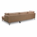 Ver imagem 7 de Sofá Sala de Estar Atena Chaise Direito Pés de Ferro 284cm 5 Lugares Linho Marrom Claro M1 - Monari 