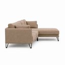 Ver imagem 6 de Sofá Sala de Estar Atena Chaise Direito Pés de Ferro 284cm 5 Lugares Linho Marrom Claro M1 - Monari 