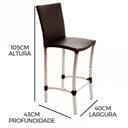 Ver imagem 2 de 2 Banquetas Cannes Alumínio, Balcão e Mesa de Jantar Trama Preto