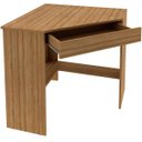 Ver imagem 2 de Mesa Escrivaninha de Canto para Escritório 1 Gaveta Amêndoa