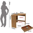 Ver imagem 5 de Mesa Escrivaninha de Canto para Escritório 1 Gaveta Amêndoa