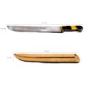 Ver imagem 2 de Faca Facão Mateiro Largo 14' Cabo Chifre Aço Carbono 1070 Lida Bainha De Couro