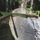 Ver mais imagens de Faca Facão Mateiro Largo 14' Cabo Chifre Aço Carbono 1070 Lida Bainha De Couro