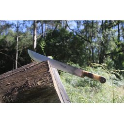 Faca Facão Mateiro Largo 14' Cabo Chifre Aço Carbono 1070 Lida Bainha De Couro - 6