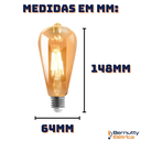 Ver imagem 4 de Kit 2 Lâmpada Filamento Led Retrô Decoração Vintage 4w Quente St64 Soquete Bocal E27