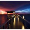 Papel De Parede Paisagem Noite Noturno Pier Praia Mar Gg741 - 1