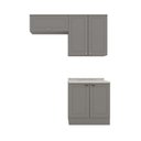 Ver imagem 3 de Lavanderia Modulada Compacta 3 Peças 100% MDF Cinza/Calcare Emily