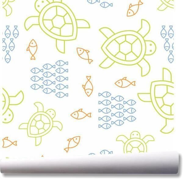 Papel De Parede Peixes Oceano Fundo Do Mar Kit 02 Rolos A103 - 1
