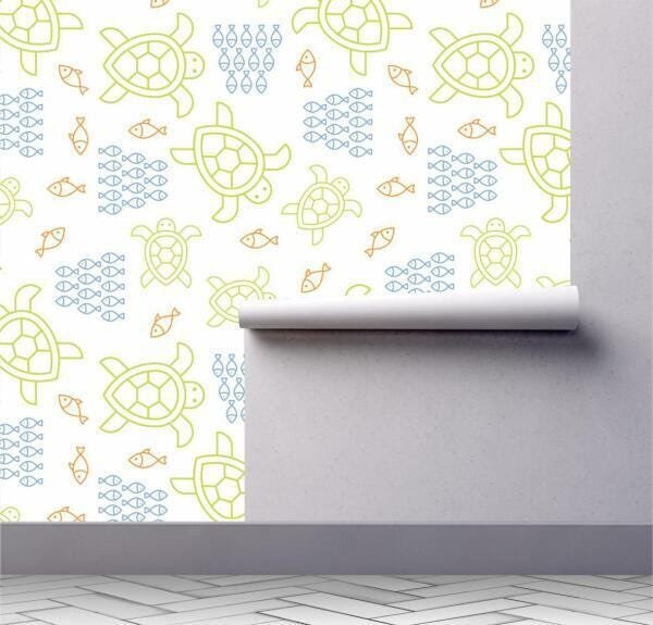 Papel De Parede Peixes Oceano Fundo Do Mar Kit 02 Rolos A103 - 2