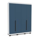 Ver imagem 2 de Guarda-Roupa Casal 4 Portas Bater Madrid Branco/Azul