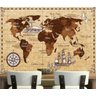 Papel De Parede Mapa Mundi Antigo Vintage Retro Gg860 - 1