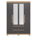 Ver imagem 6 de Guarda Roupa Solteiro 160cm com Espelho Doble Freijó/titanium - Albatroz