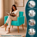 Ver imagem 5 de Kit 2 Poltronas Decorativa para Sala Nina Suede Cores Pé Palito 30cm Castanho