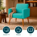 Ver imagem 4 de Kit 2 Poltronas Decorativa para Sala Nina Suede Cores Pé Palito 30cm Castanho