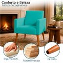 Ver imagem 3 de Kit 2 Poltronas Decorativa para Sala Nina Suede Cores Pé Palito 30cm Castanho