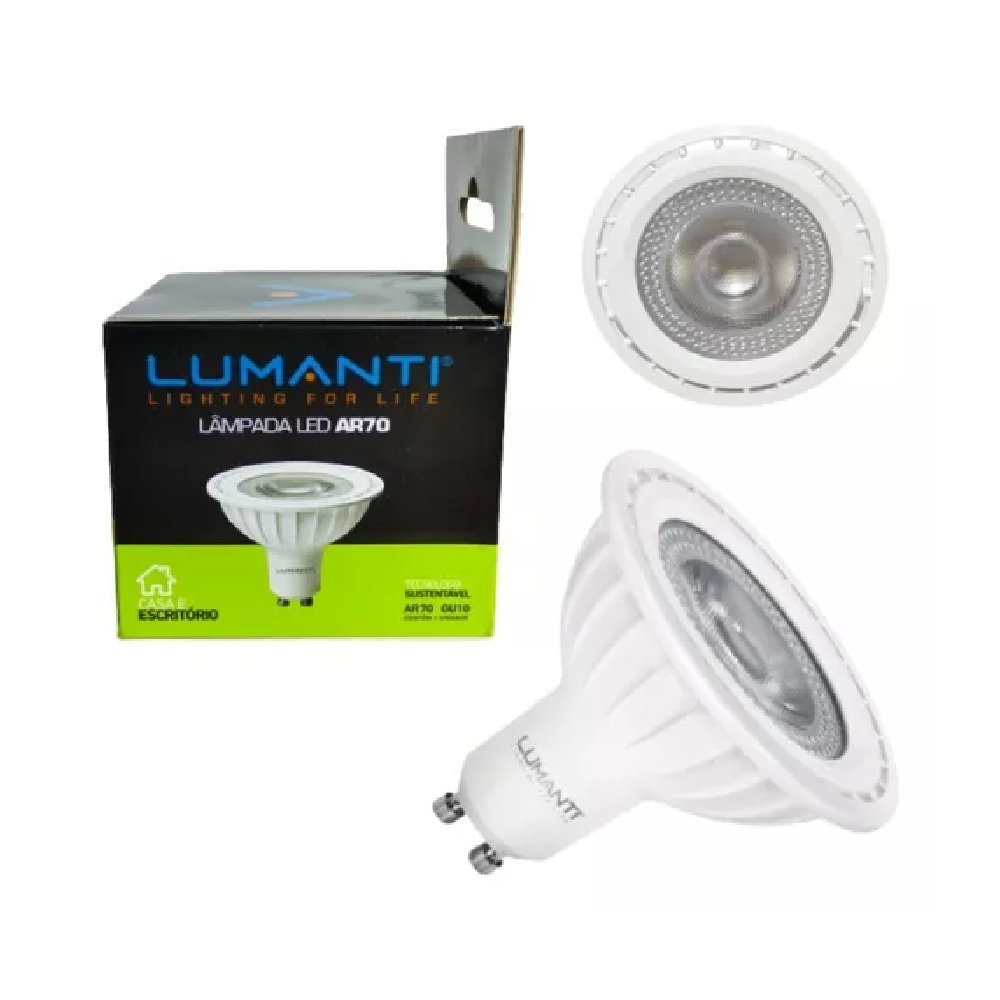 Kit com 5 Lâmpadas Led Ar70 7w 3000k Luz Amarela - Lumanti - 3