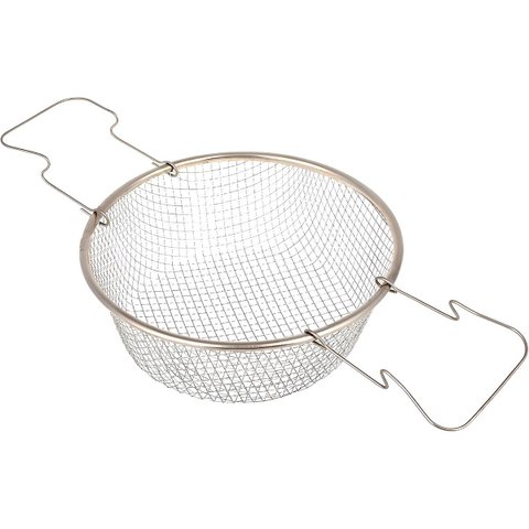 Cesto Fritura Profissional Redondo 22cm em Aço Inoxidável