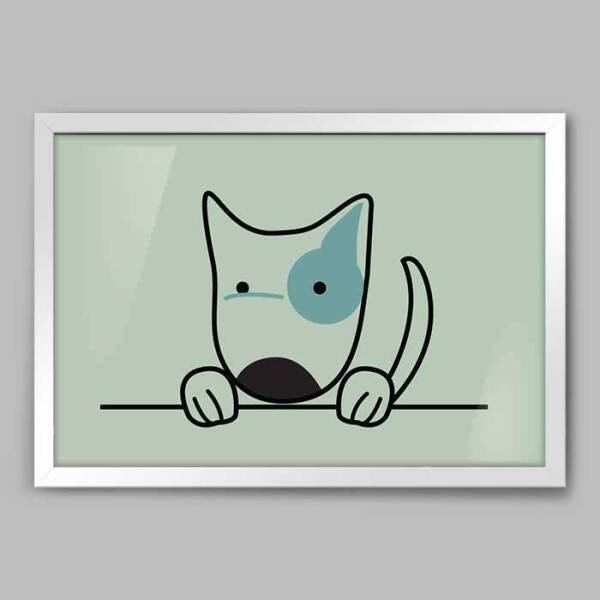 Quadro Infantil Sketch Animal 3 - 45x30cm - Moldura Caixa Branco - 1