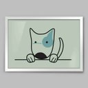 Ver imagem 1 de Quadro Infantil Sketch Animal 3 - 60x40cm - Moldura Caixa Branco