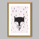 Ver imagem 1 de Quadro Infantil Fox Illustration - 20x30cm - Moldura Caixa Madeira