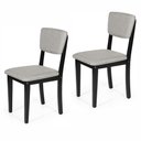 Ver imagem 1 de Kit 2 Cadeiras de Jantar Madeira Maciça Estofadas Ella Preto e Cinza Claro - Straub Web
