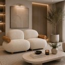 Ver imagem 1 de Sofá Leaf 180 cm 2 Lugares Orgânico Luxo Sala de Estar:Bouclê Off White