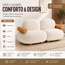 Ver imagem 7 de Sofá Leaf 180 cm 2 Lugares Orgânico Luxo Sala de Estar:Bouclê Off White