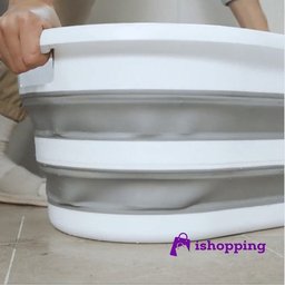 Cesto Roupas 26l Balde Retráti Bacia Dobrável Silicone - 5