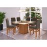 Conjunto Mesa de Jantar Cairo Tampo Vidro 6 Cadeiras Madeira Valentina Canela/off White/chocolate Es - 1