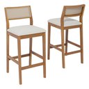 Ver imagem 1 de Kit 2 Banquetas Alta com Encosto Oiti Madeira Maciça Tauari Linho Cru Natuem