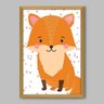 Quadro Infantil Beautiful Fox - 60x40cm - Moldura Padrão Madeira - 1