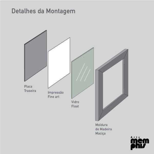 Quadro Infantil Corujinha - 60x40cm - Moldura Padrão Branco - 4