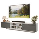 Ver imagem 2 de Rack Suspenso para Tv até 80 Polegadas 218 Cm 2 Portas Branco/cinza Vik Madesa