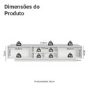 Ver imagem 3 de Rack Suspenso para Tv até 80 Polegadas 218 Cm 2 Portas Branco/cinza Vik Madesa